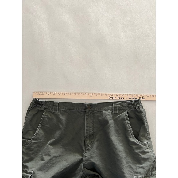 Cabelas Mens Cargo Pants 42x32 Olive Green Cotton Canvas Reinforced Knee - Picture 6 of 14